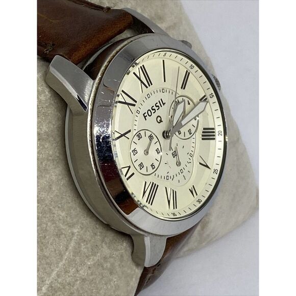 Fossil NDW1 Unisex Brown Leather Silver Stainless Steel Analog Dial WatcH JK6 - Picture 5 of 12